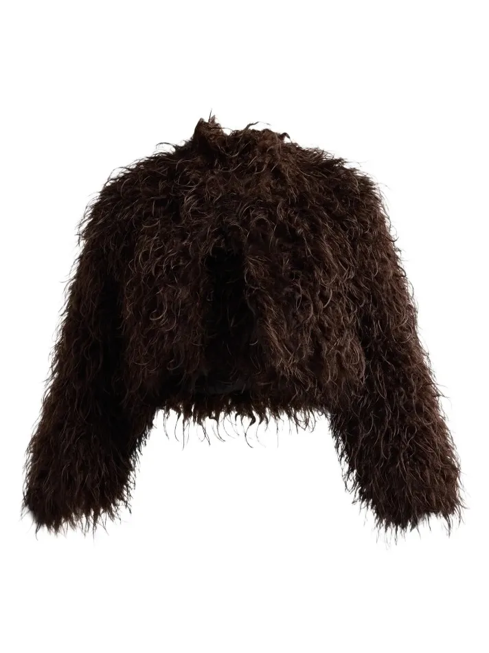 Apparis Women's Ginette Faux-Mongolian Fur Short Jacket