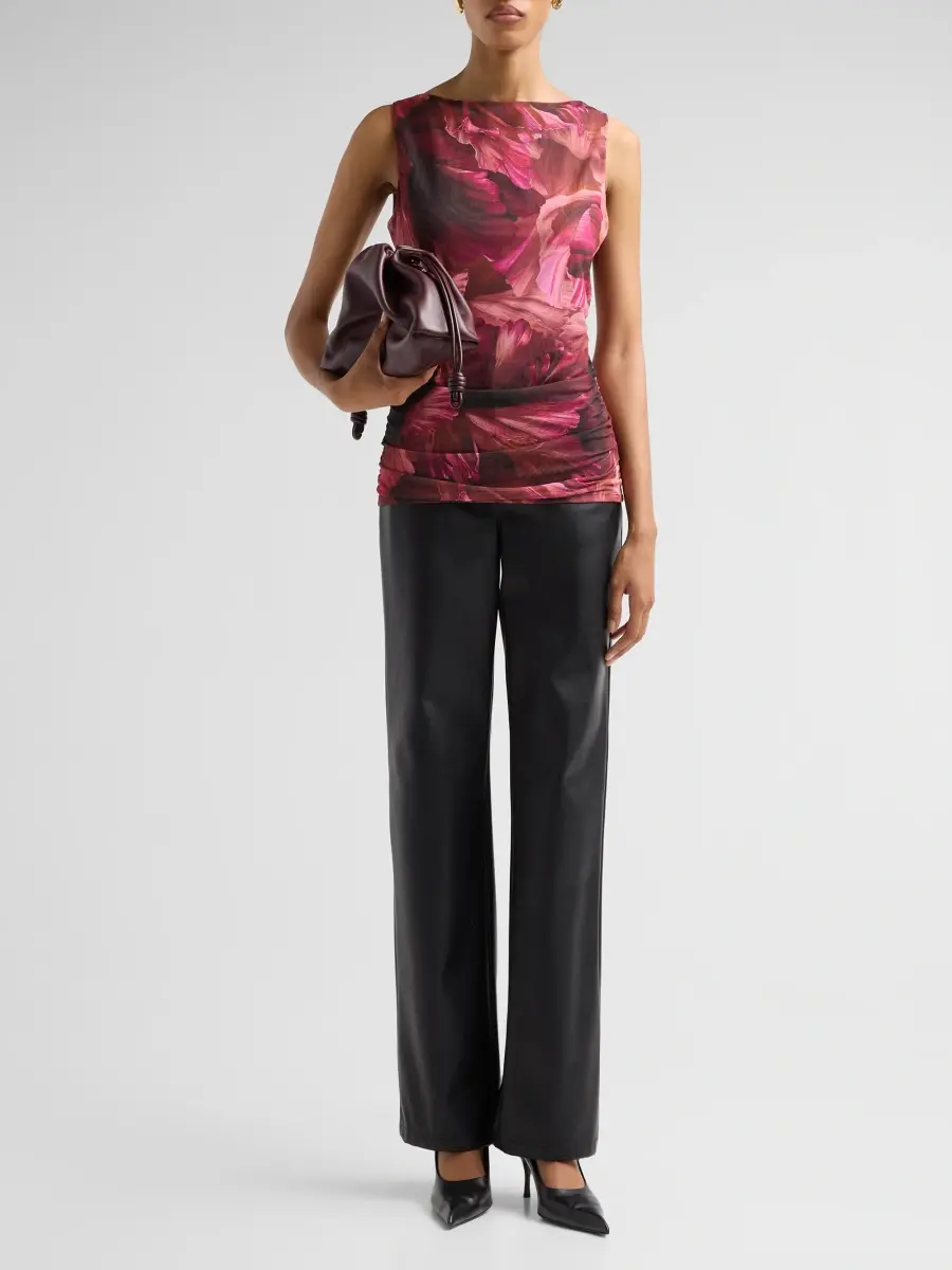 Johnny Was Women's Rosalya Ruched Mesh Boatneck Top | Thumbnail 2 Johnny Was Women's Rosalya Ruched Mesh Boatneck Top | Thumbnail 2