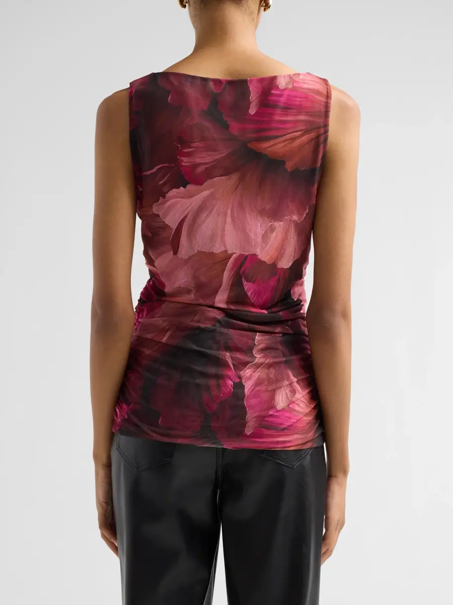 Johnny Was Women's Rosalya Ruched Mesh Boatneck Top | Thumbnail 3 Johnny Was Women's Rosalya Ruched Mesh Boatneck Top | Thumbnail 3