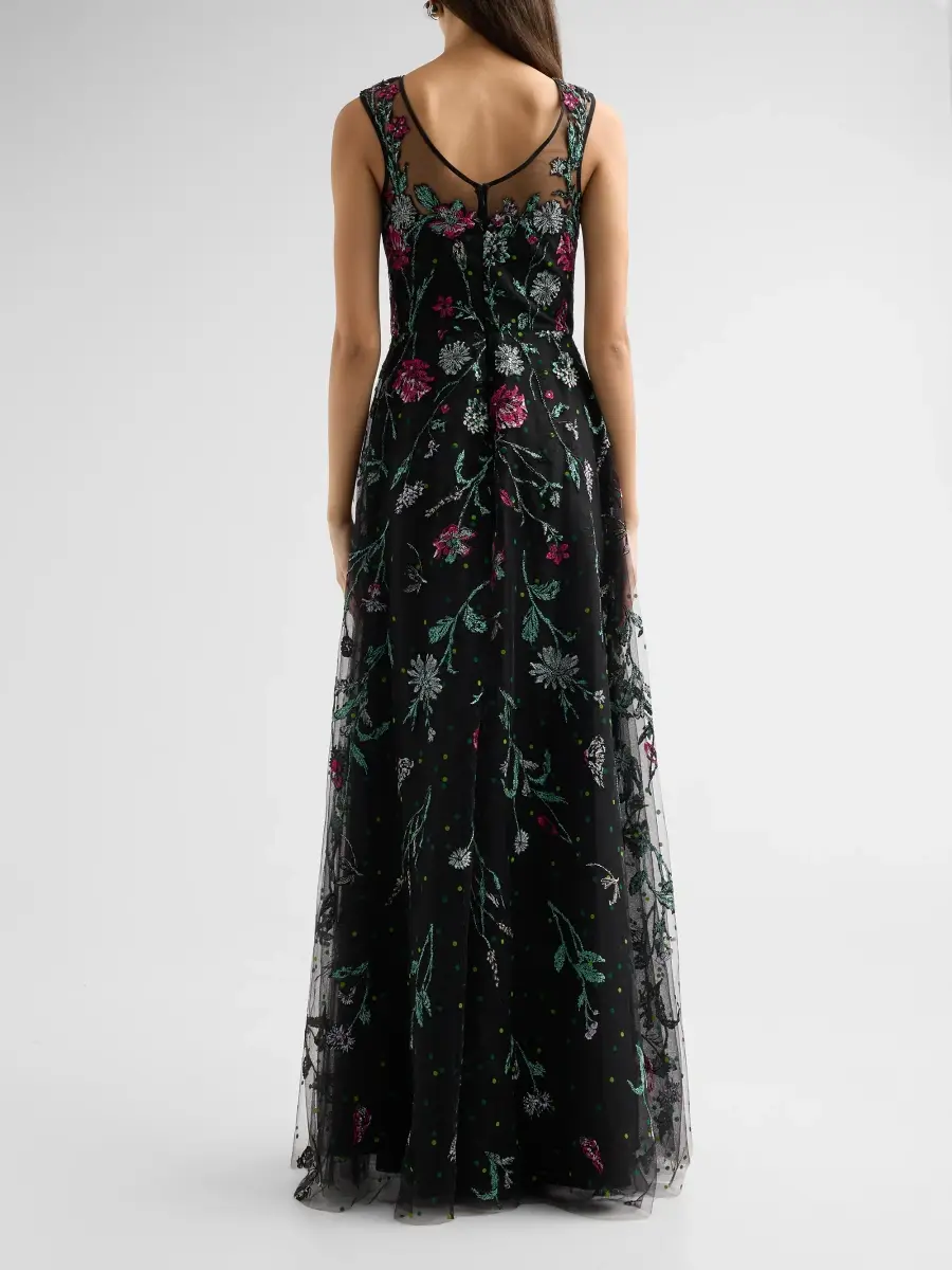 Teri Jon by Rickie Freeman Women's Floral Embroidered Tulle Gown | Thumbnail 3