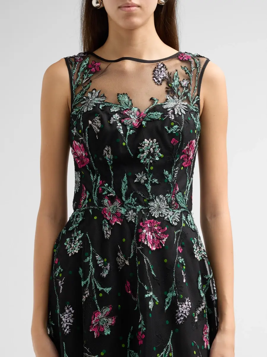 Teri Jon by Rickie Freeman Women's Floral Embroidered Tulle Gown | Thumbnail 5