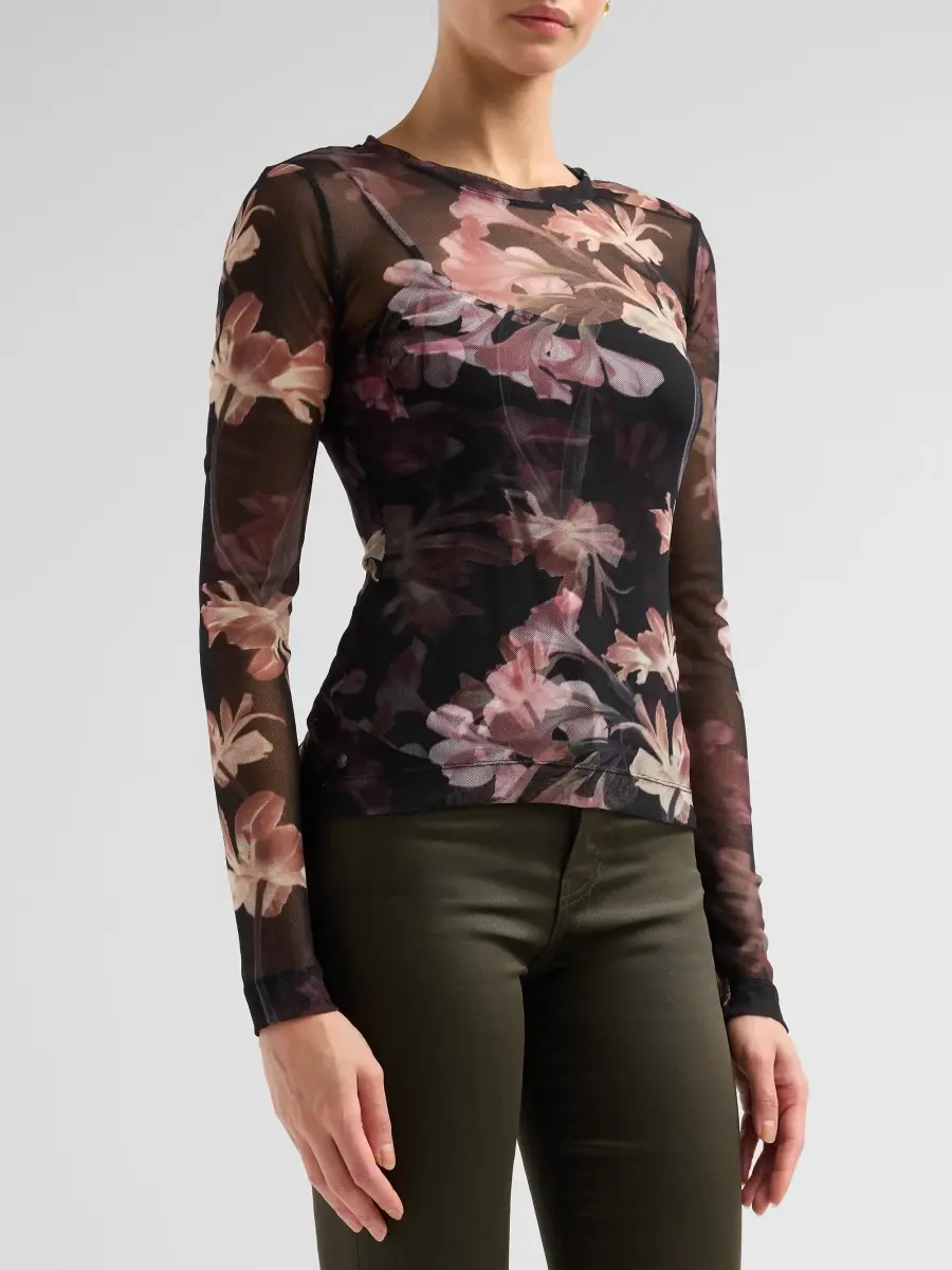 Cara Cara Women's Rafa Floral Stretch Mesh Top | Thumbnail 4 Cara Cara Women's Rafa Floral Stretch Mesh Top | Thumbnail 4