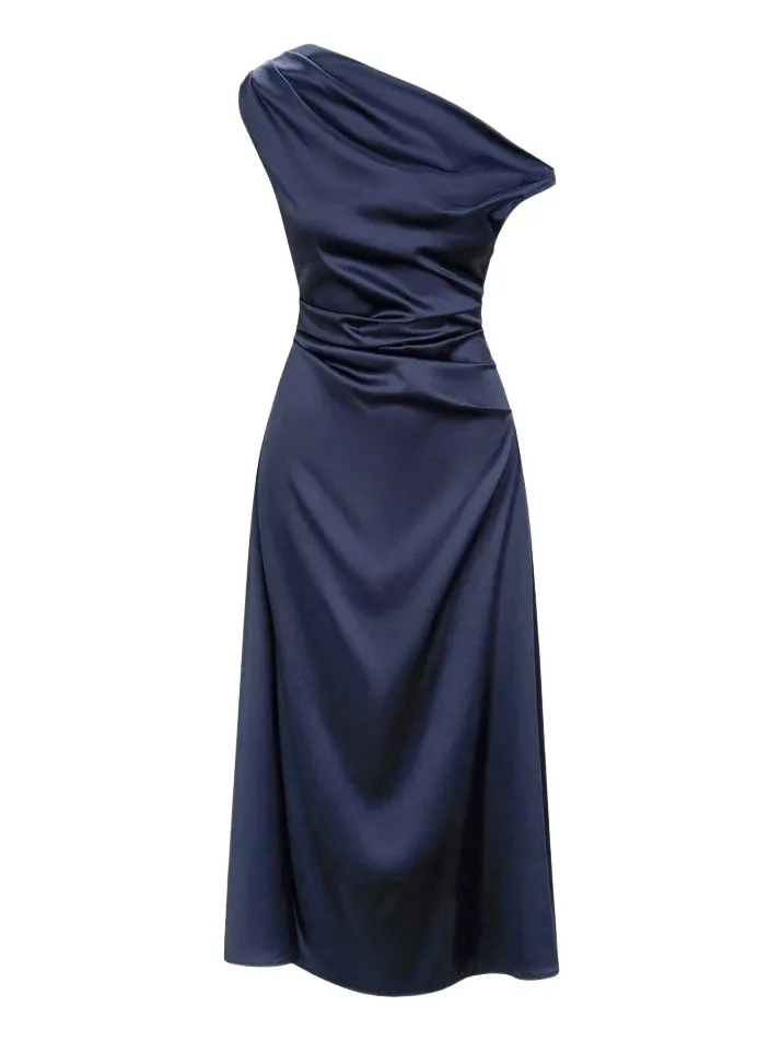 Staud Women's Phare Stretch Silk One-Shoulder Midi Dress