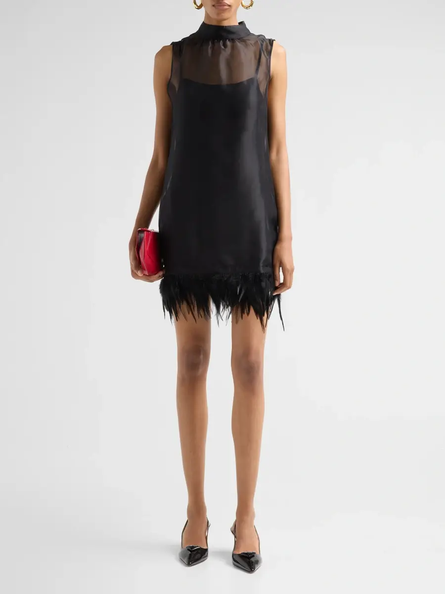 Staud Women's Albee Silk Organza Feather-Hem Mini Dress | Thumbnail 2 Staud Women's Albee Silk Organza Feather-Hem Mini Dress | Thumbnail 2