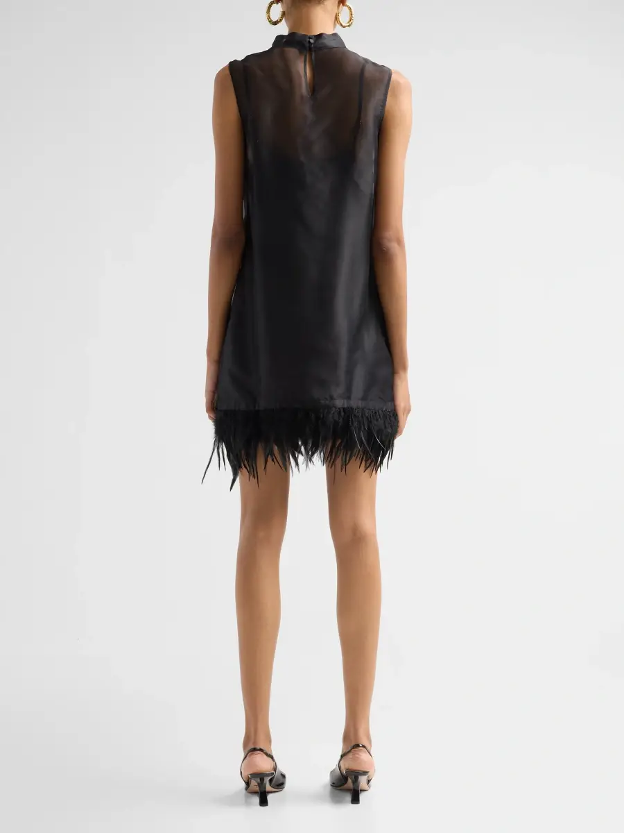 Staud Women's Albee Silk Organza Feather-Hem Mini Dress | Thumbnail 3 Staud Women's Albee Silk Organza Feather-Hem Mini Dress | Thumbnail 3