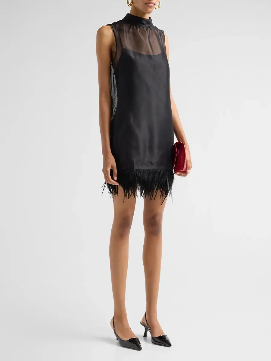 Staud Women's Albee Silk Organza Feather-Hem Mini Dress | Thumbnail 4 Staud Women's Albee Silk Organza Feather-Hem Mini Dress | Thumbnail 4