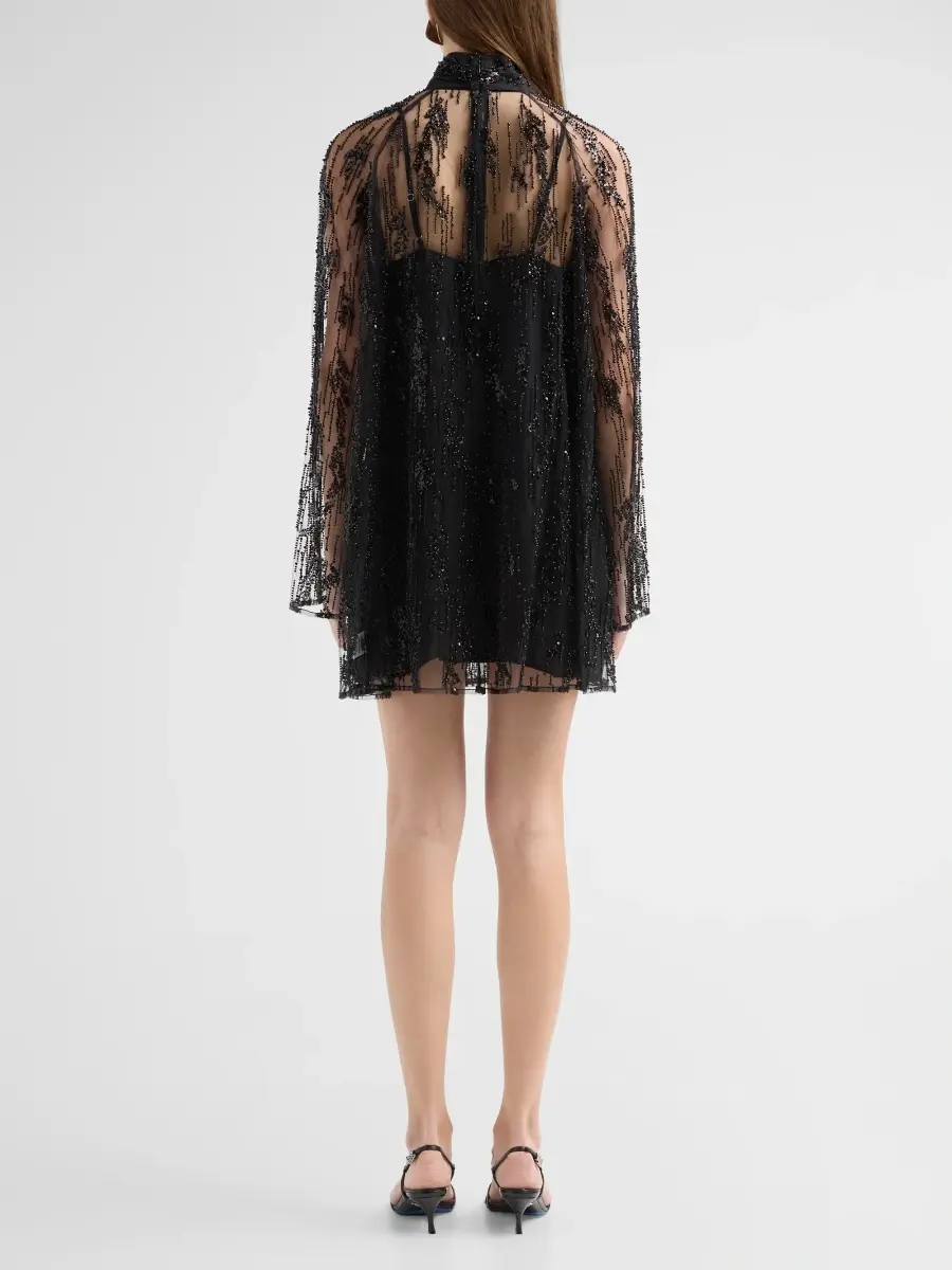 Staud Women's Esther Sequined Overlay Mini Dress | Thumbnail 3