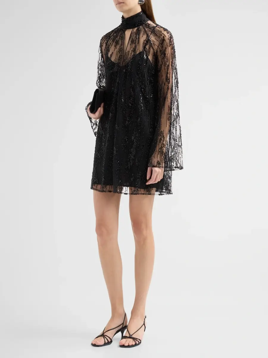 Staud Women's Esther Sequined Overlay Mini Dress | Thumbnail 4