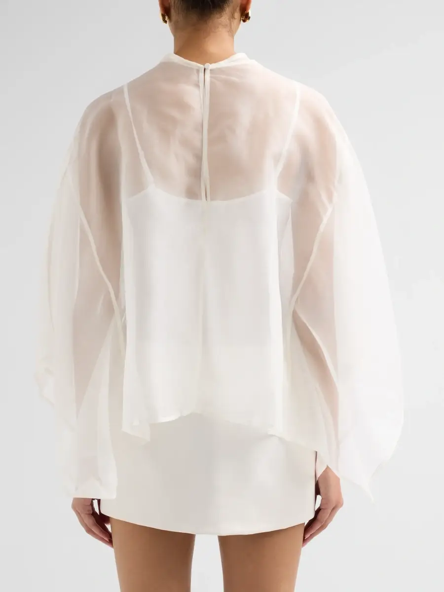 Staud Women's Fia Silk Chiffon Poncho Top | Thumbnail 3 Staud Women's Fia Silk Chiffon Poncho Top | Thumbnail 3