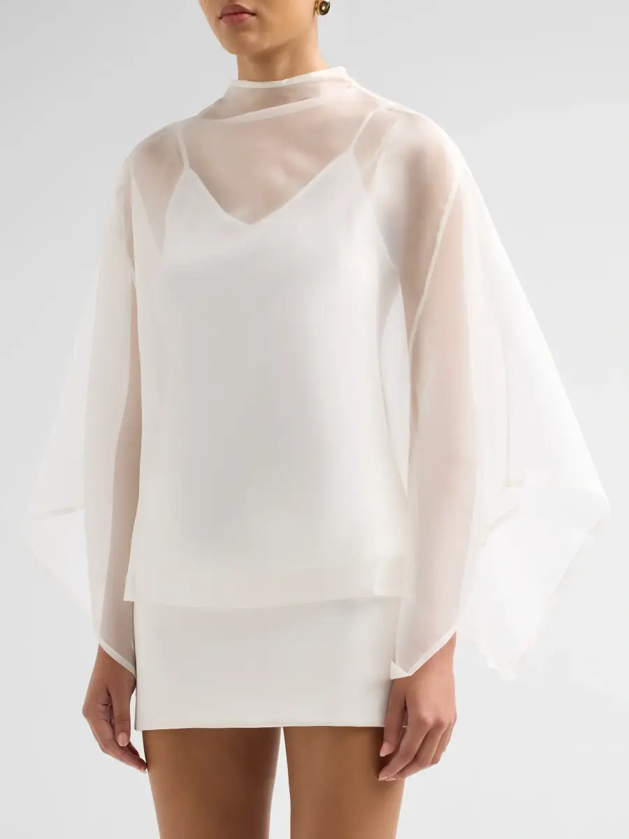 Staud Women's Fia Silk Chiffon Poncho Top | Thumbnail 4 Staud Women's Fia Silk Chiffon Poncho Top | Thumbnail 4