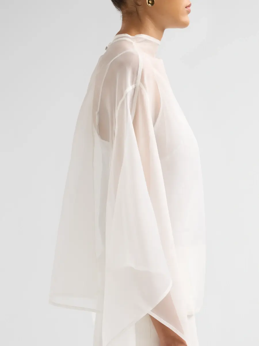 Staud Women's Fia Silk Chiffon Poncho Top | Thumbnail 5 Staud Women's Fia Silk Chiffon Poncho Top | Thumbnail 5