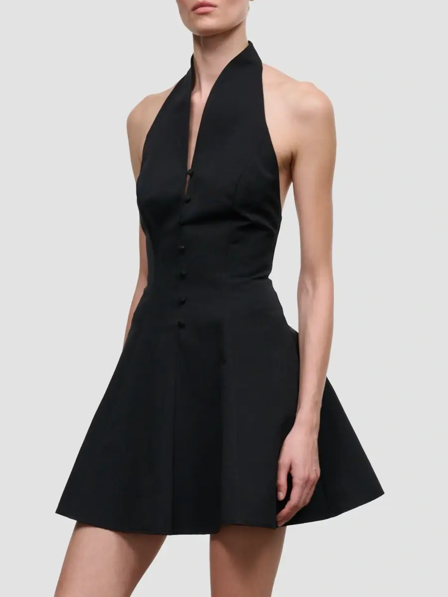 Staud Women's Stella Cotton-Blend Halter Mini Dress | Thumbnail 5