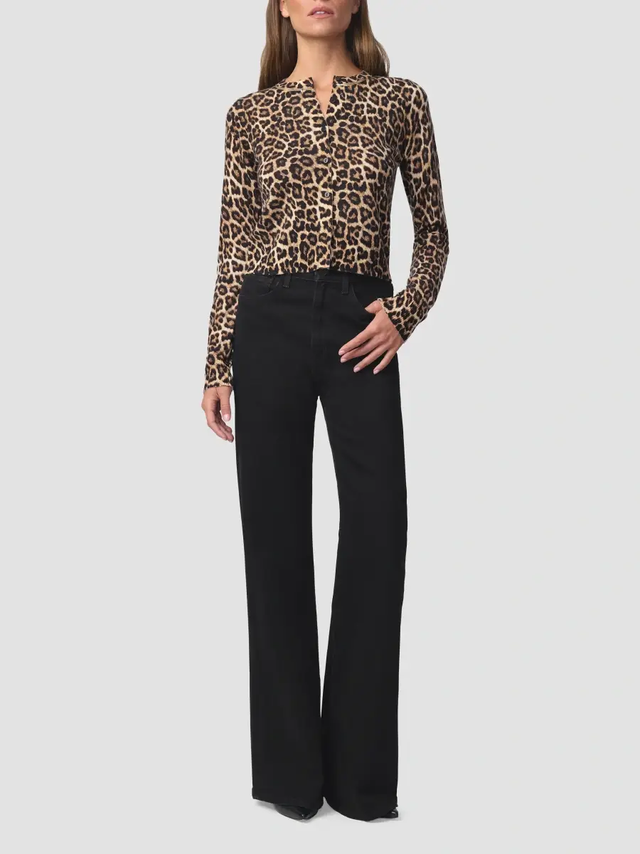 Joe's Jeans Women's The Leopard Dani Wool-Cashmere Cardigan | Thumbnail 2 Joe's Jeans Women's The Leopard Dani Wool-Cashmere Cardigan | Thumbnail 2