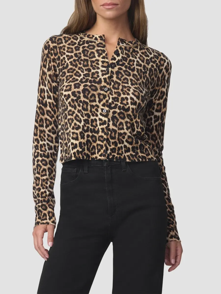 Joe's Jeans Women's The Leopard Dani Wool-Cashmere Cardigan | Thumbnail 4 Joe's Jeans Women's The Leopard Dani Wool-Cashmere Cardigan | Thumbnail 4
