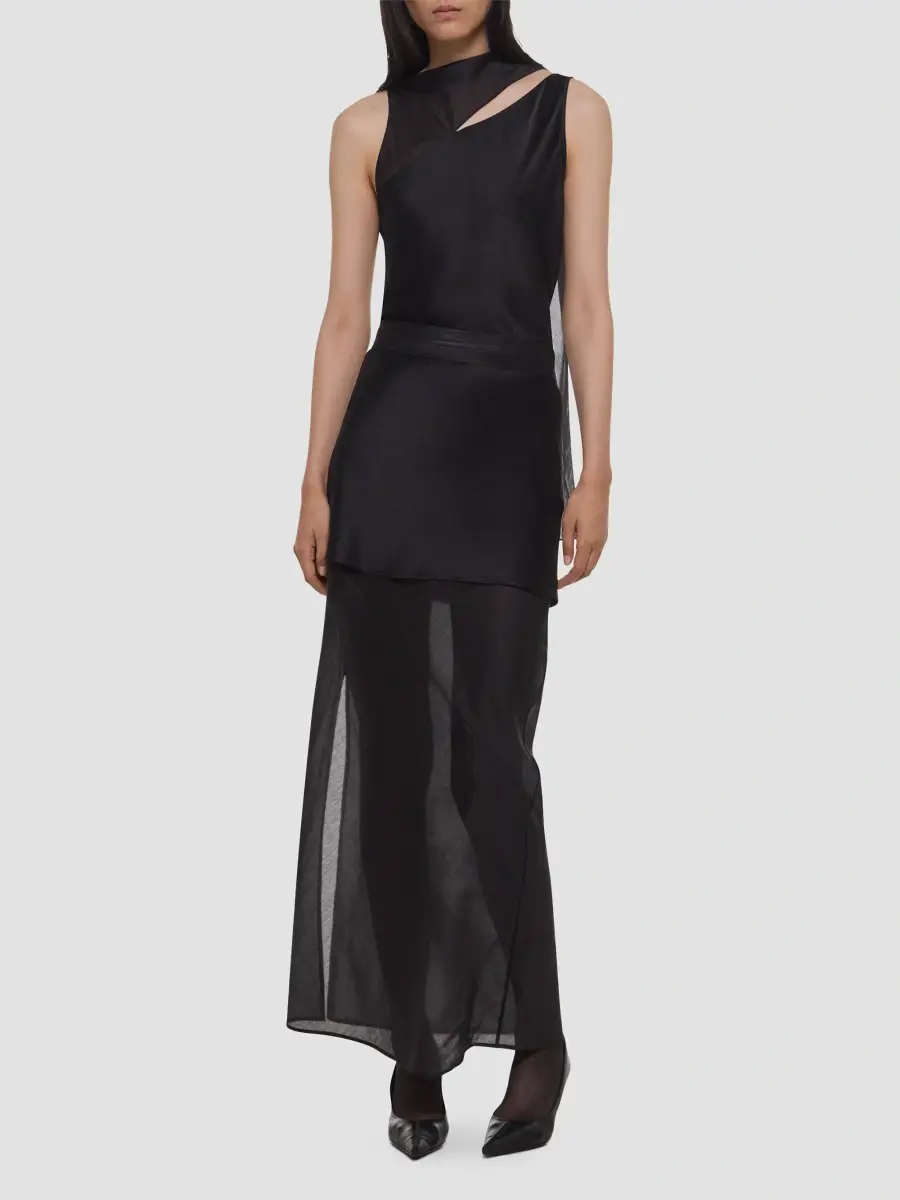 Helmut Lang Women's Sheer Layered A-Line Maxi Skirt | Thumbnail 2
