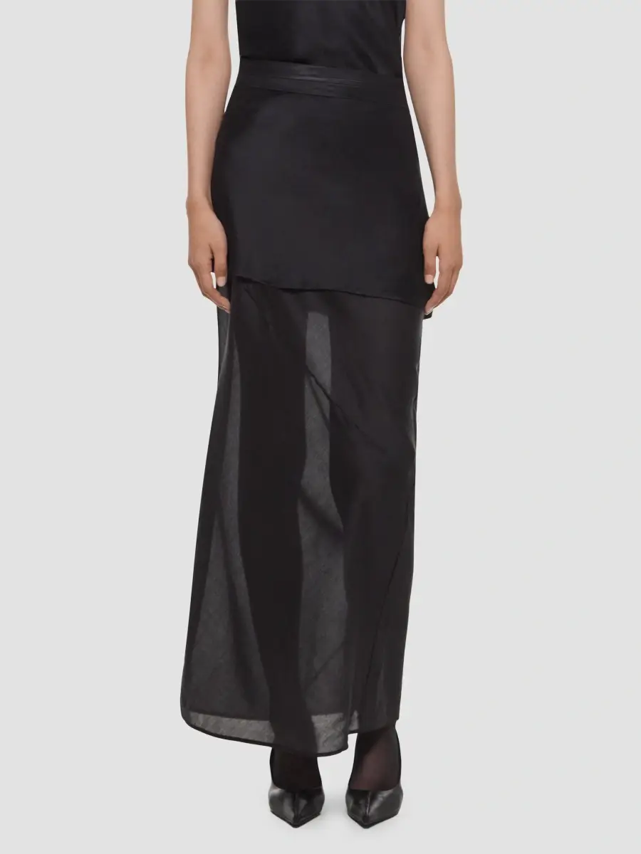 Helmut Lang Women's Sheer Layered A-Line Maxi Skirt | Thumbnail 3