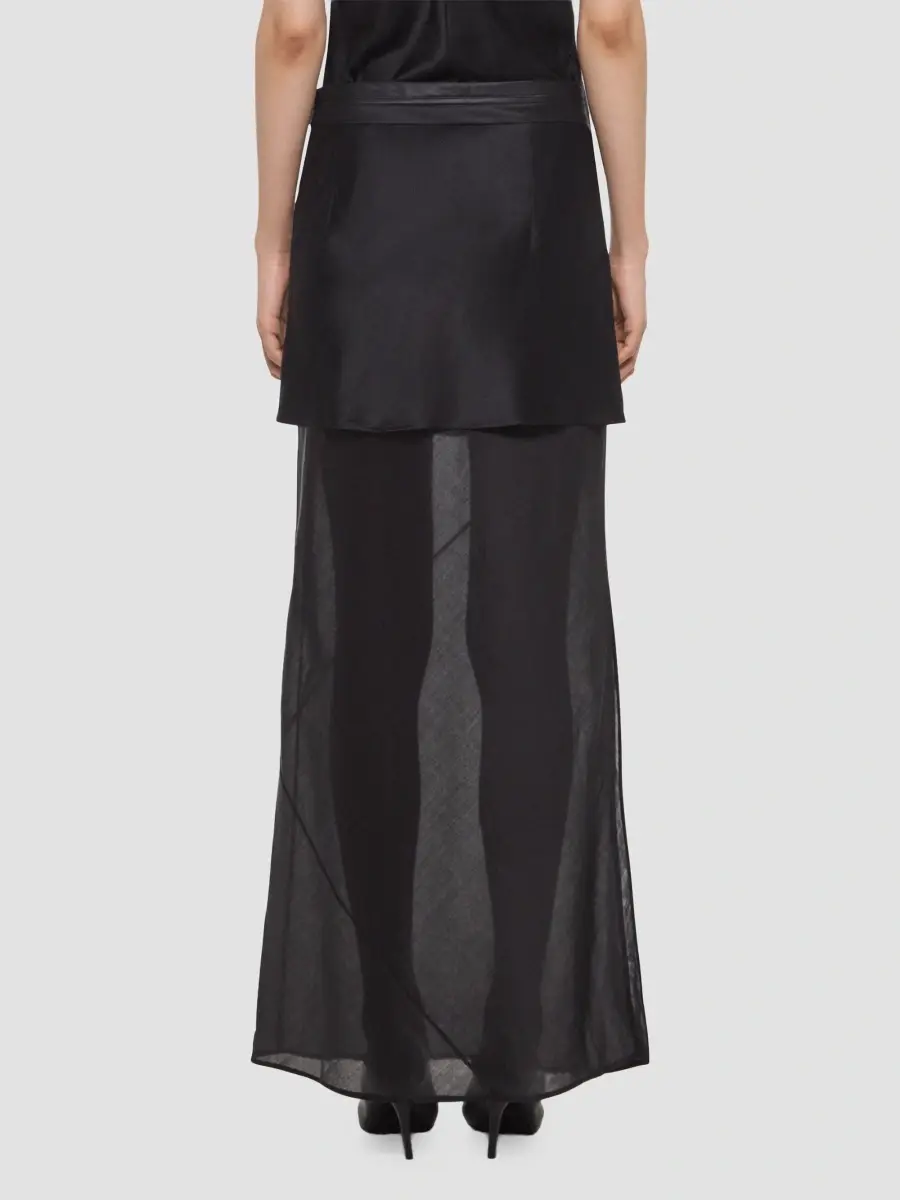 Helmut Lang Women's Sheer Layered A-Line Maxi Skirt | Thumbnail 4