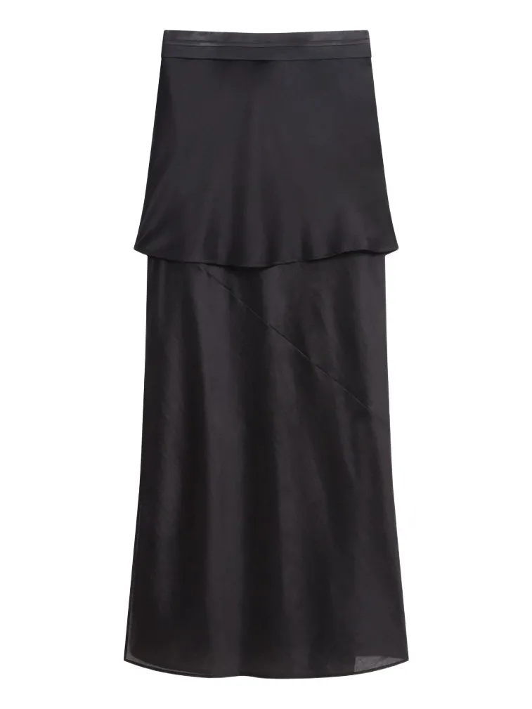 Helmut Lang Women's Sheer Layered A-Line Maxi Skirt