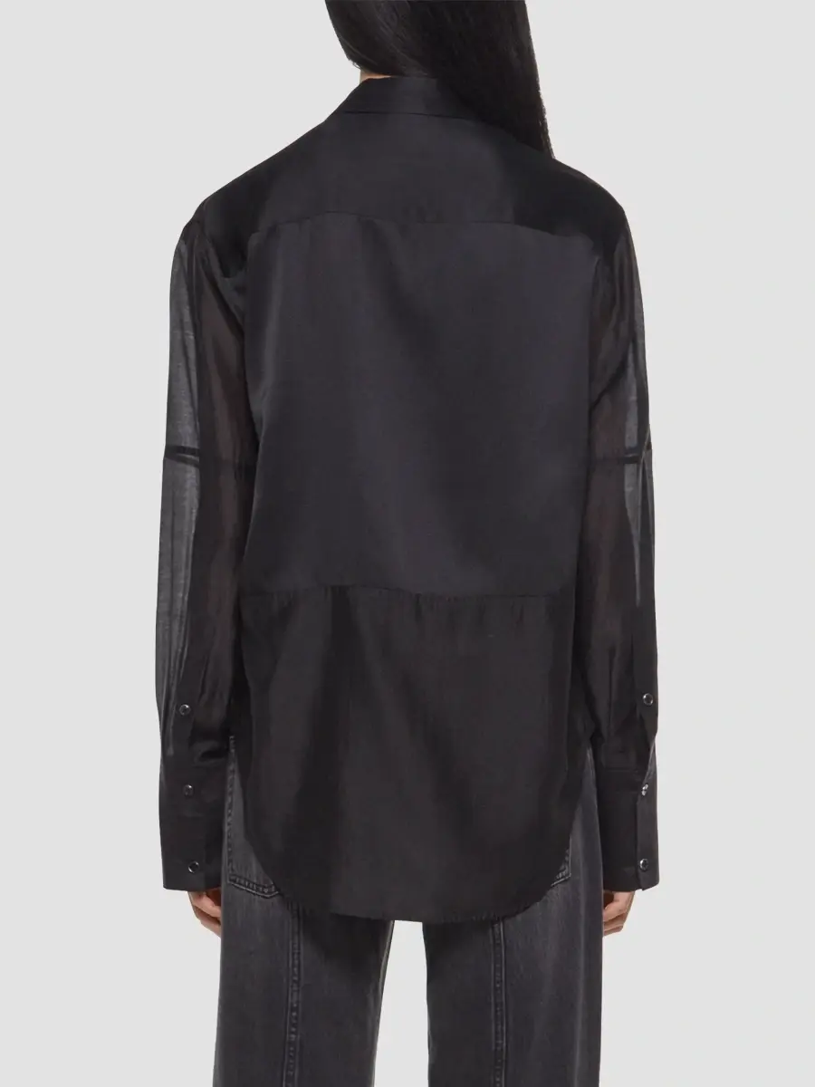Helmut Lang Women's Silk Oversized Combo Shirt | Thumbnail 3
