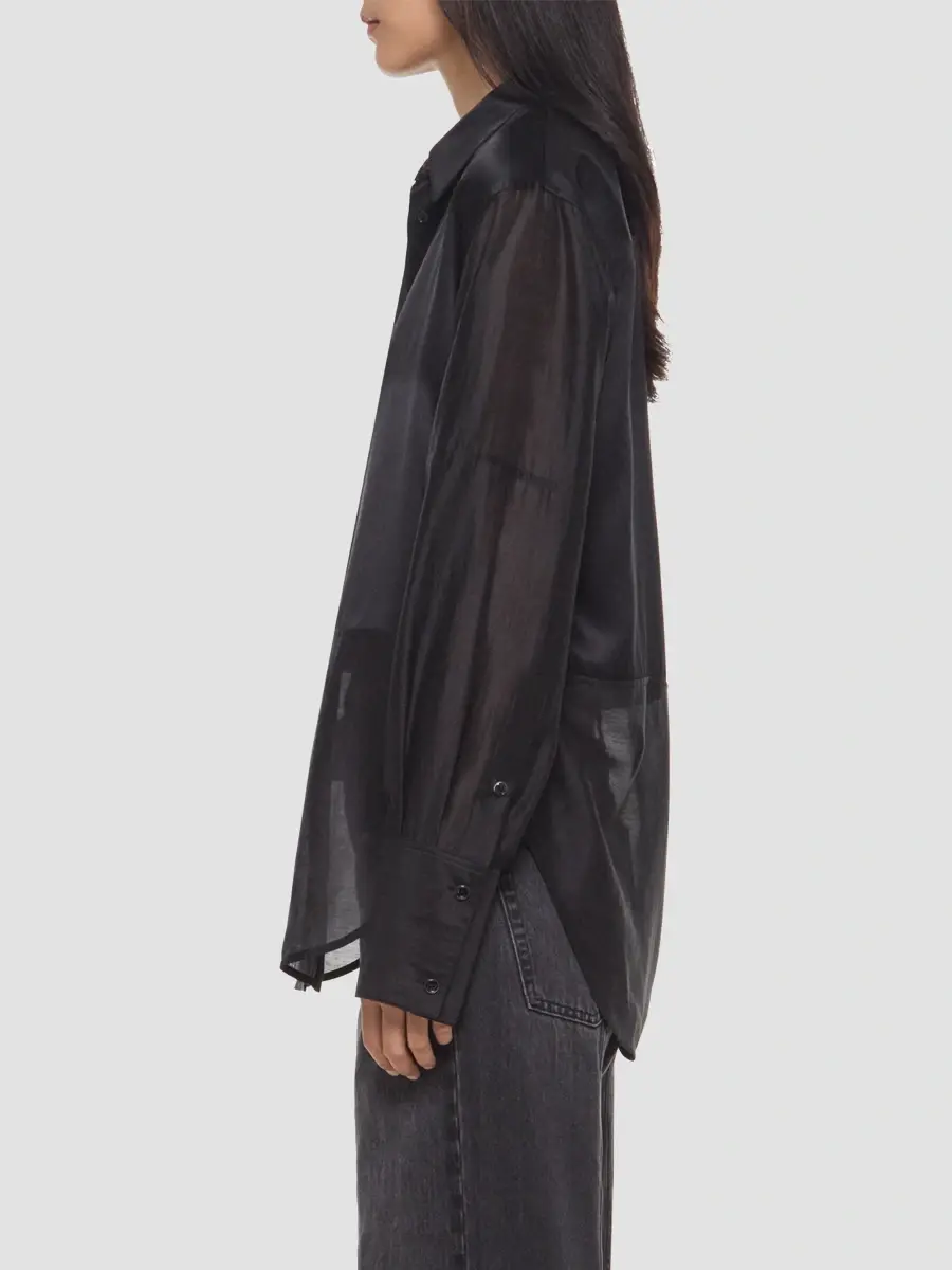 Helmut Lang Women's Silk Oversized Combo Shirt | Thumbnail 5
