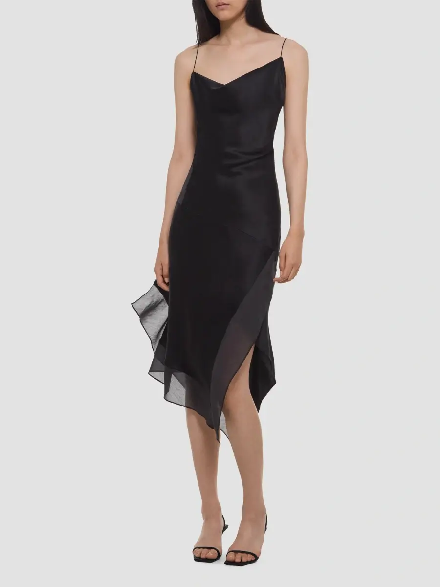 Helmut Lang Women's Asymmetric Silk Handkerchief Midi Dress | Thumbnail 2 Helmut Lang Women's Asymmetric Silk Handkerchief Midi Dress | Thumbnail 2