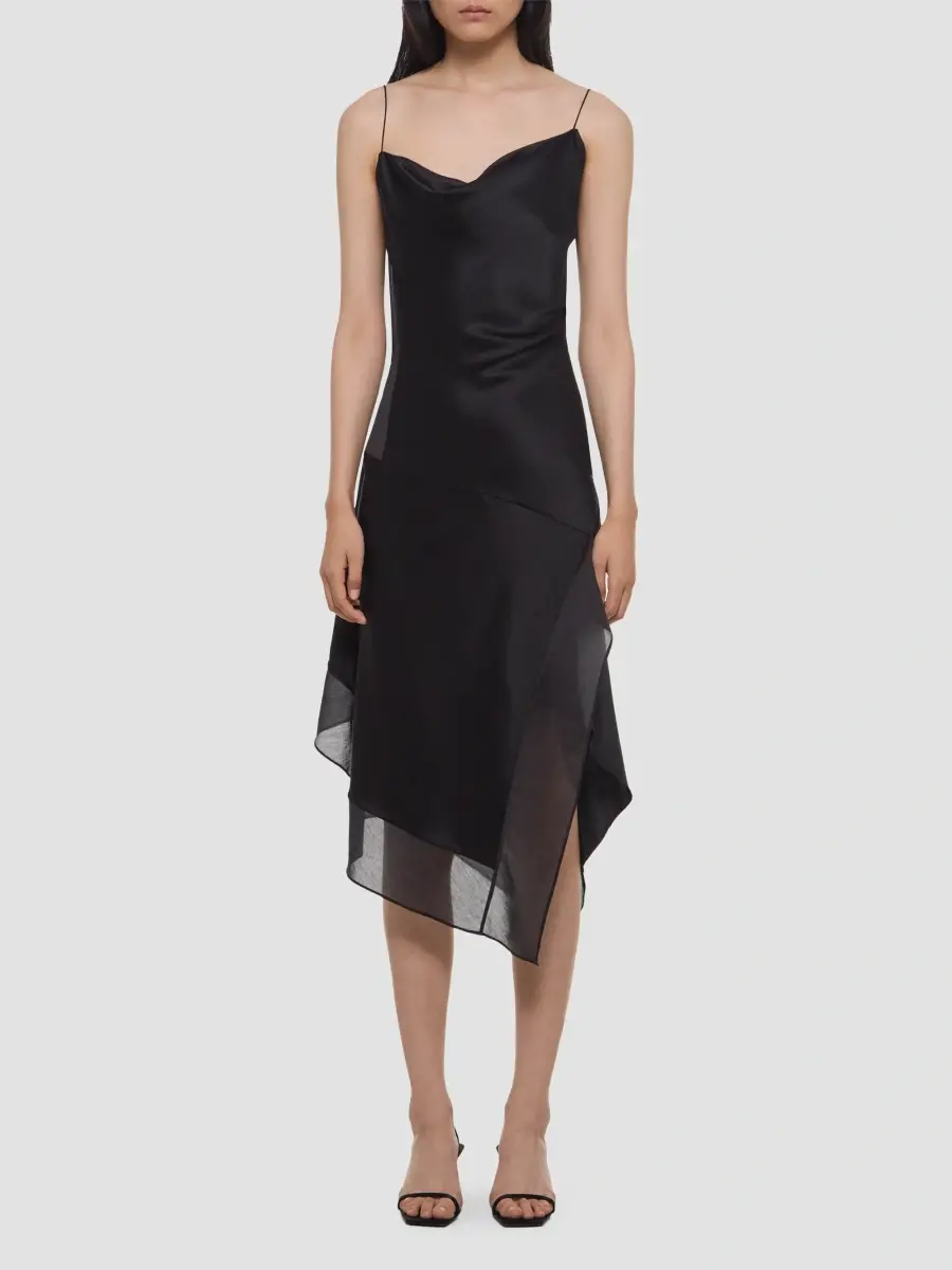 Helmut Lang Women's Asymmetric Silk Handkerchief Midi Dress | Thumbnail 4 Helmut Lang Women's Asymmetric Silk Handkerchief Midi Dress | Thumbnail 4