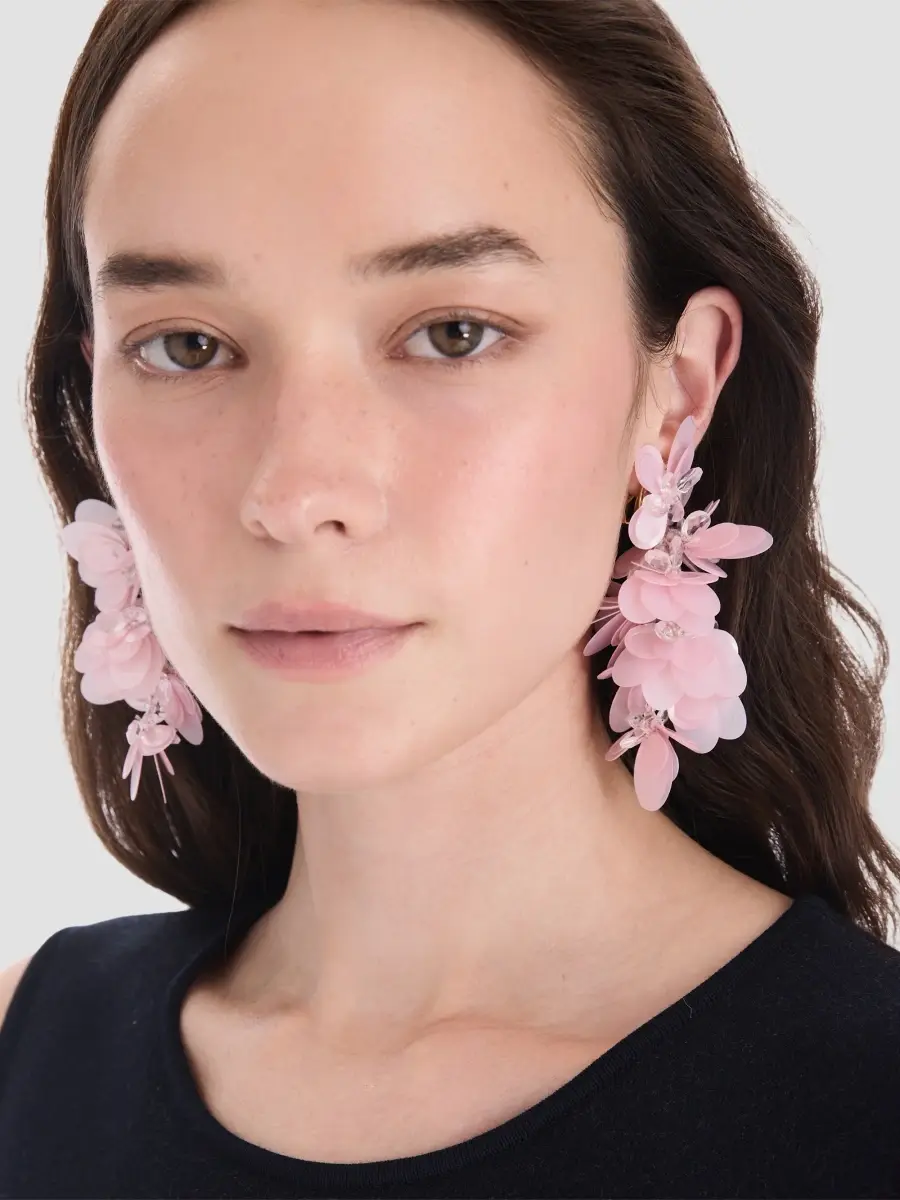 Oscar de la Renta Women's 24K-Gold-Plated & Mixed-Media Floral Clip-On Drop Earrings | Thumbnail 2 Oscar de la Renta Women's 24K-Gold-Plated & Mixed-Media Floral Clip-On Drop Earrings | Thumbnail 2