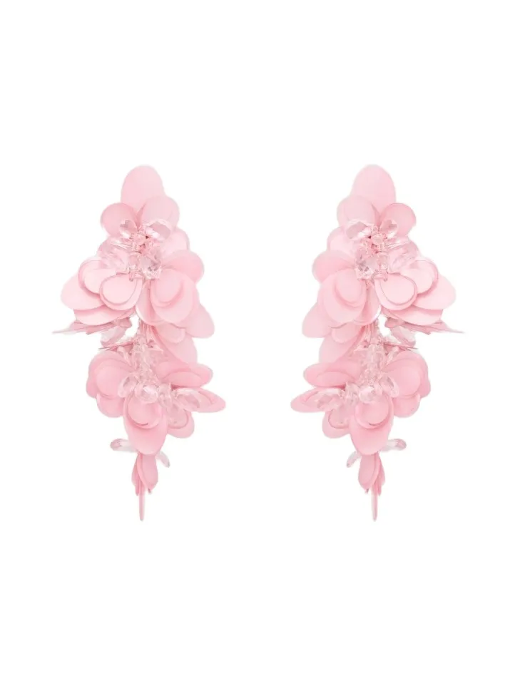 Oscar de la Renta Women's 24K-Gold-Plated & Mixed-Media Floral Clip-On Drop Earrings