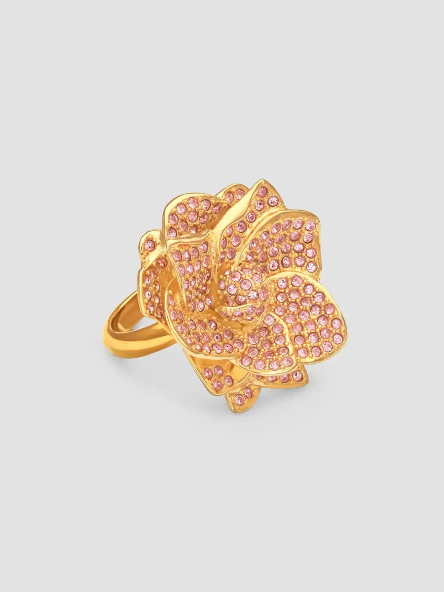 Oscar de la Renta Women's 24K-Gold-Plated & Glass Crystal Gardenia Ring | Thumbnail 3 Oscar de la Renta Women's 24K-Gold-Plated & Glass Crystal Gardenia Ring | Thumbnail 3