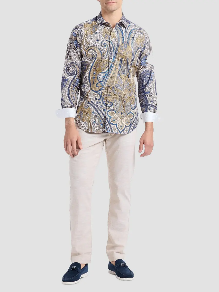 Robert Graham Men's The Lansky Look Paisley Metallic Shirt | Thumbnail 2