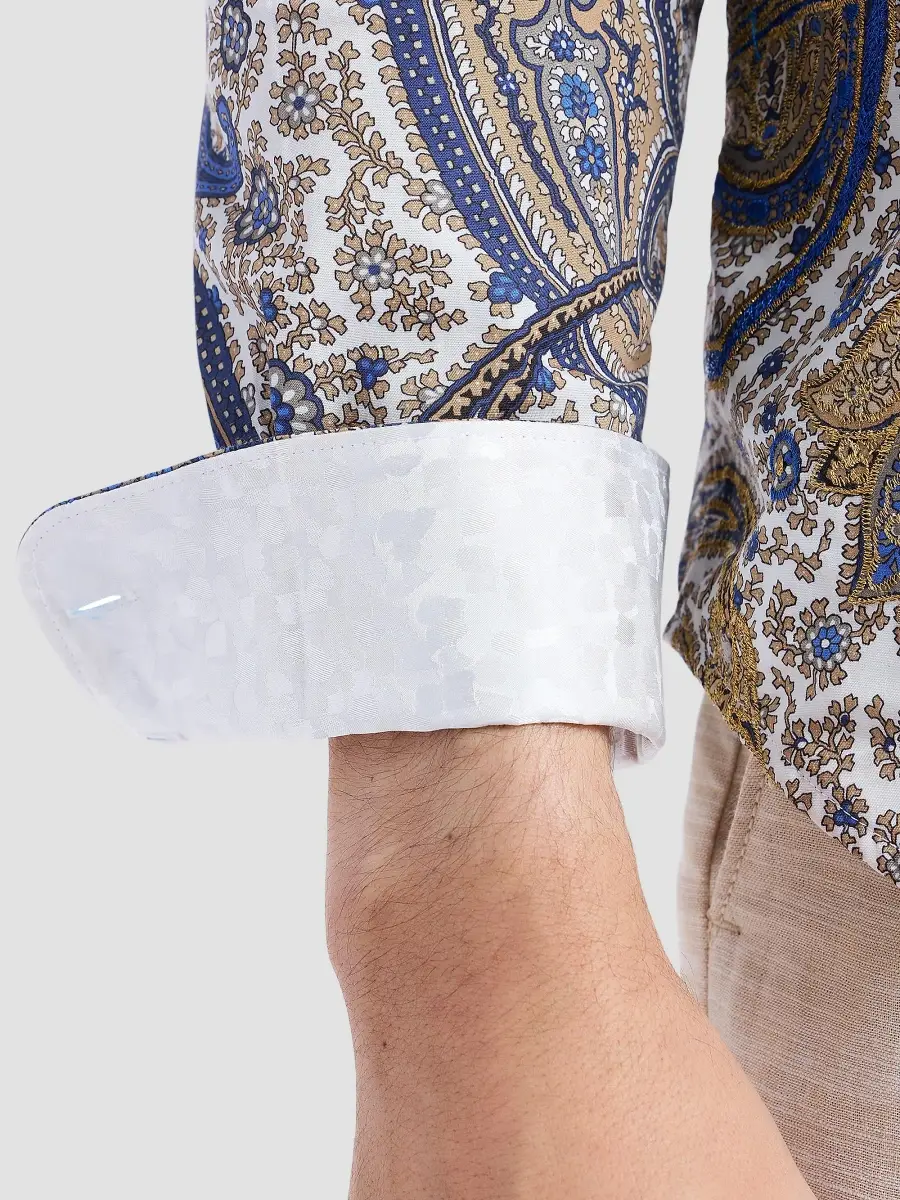 Robert Graham Men's The Lansky Look Paisley Metallic Shirt | Thumbnail 6