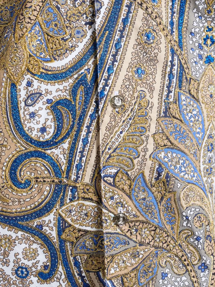 Robert Graham Men's The Lansky Look Paisley Metallic Shirt | Thumbnail 7