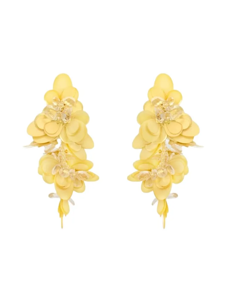 Oscar de la Renta Women's 24K-Gold-Plated & Mixed-Media Floral Clip-On Drop Earrings
