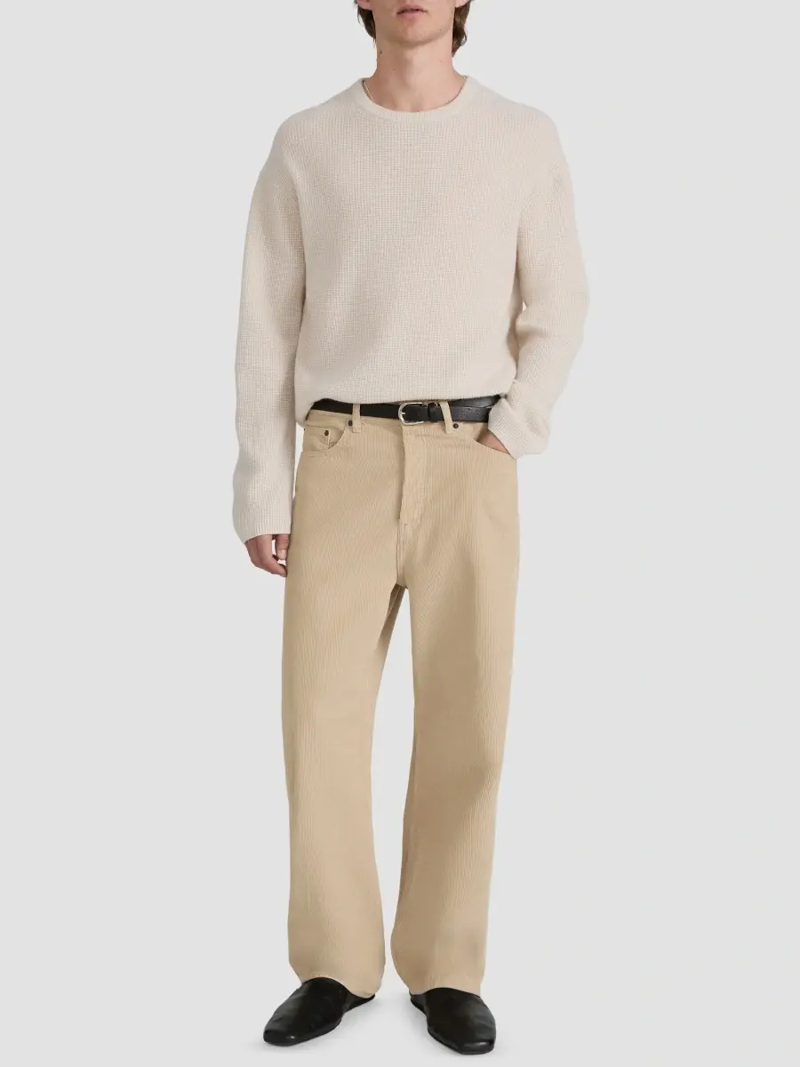 Frame Men's Crewneck Waffle-Knit Wool-Cashmere Sweater | Thumbnail 2