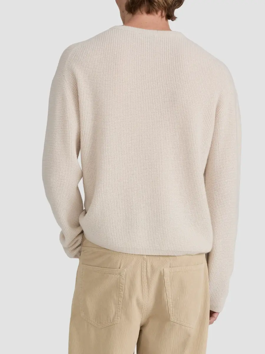 Frame Men's Crewneck Waffle-Knit Wool-Cashmere Sweater | Thumbnail 3