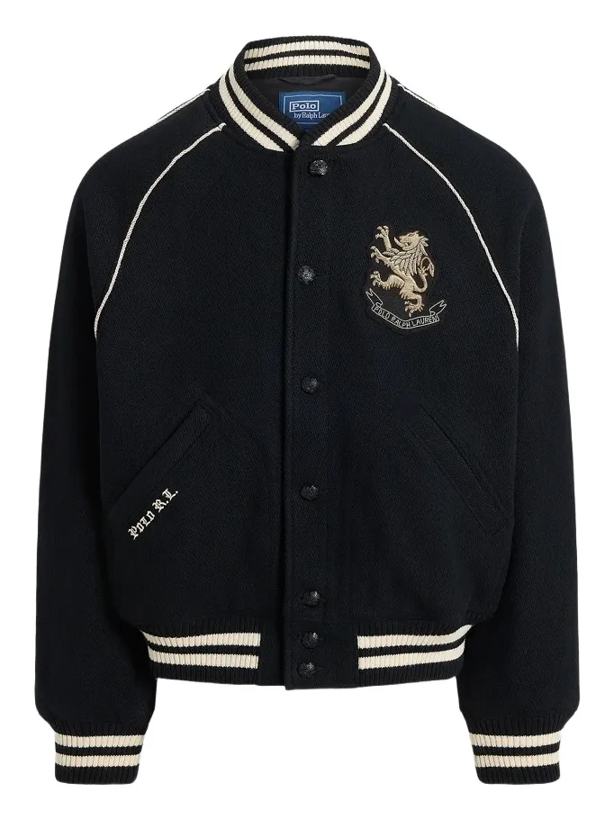 Polo Ralph Lauren Men's Bullion-Patch Wool-Blend Bomber Jacket