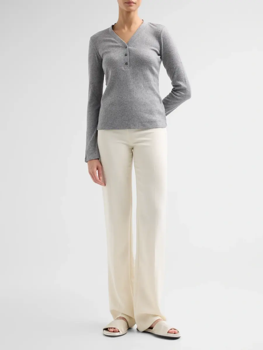 Barefoot Dreams Women's Cozy Dreams Sleep Henley Top | Thumbnail 2
