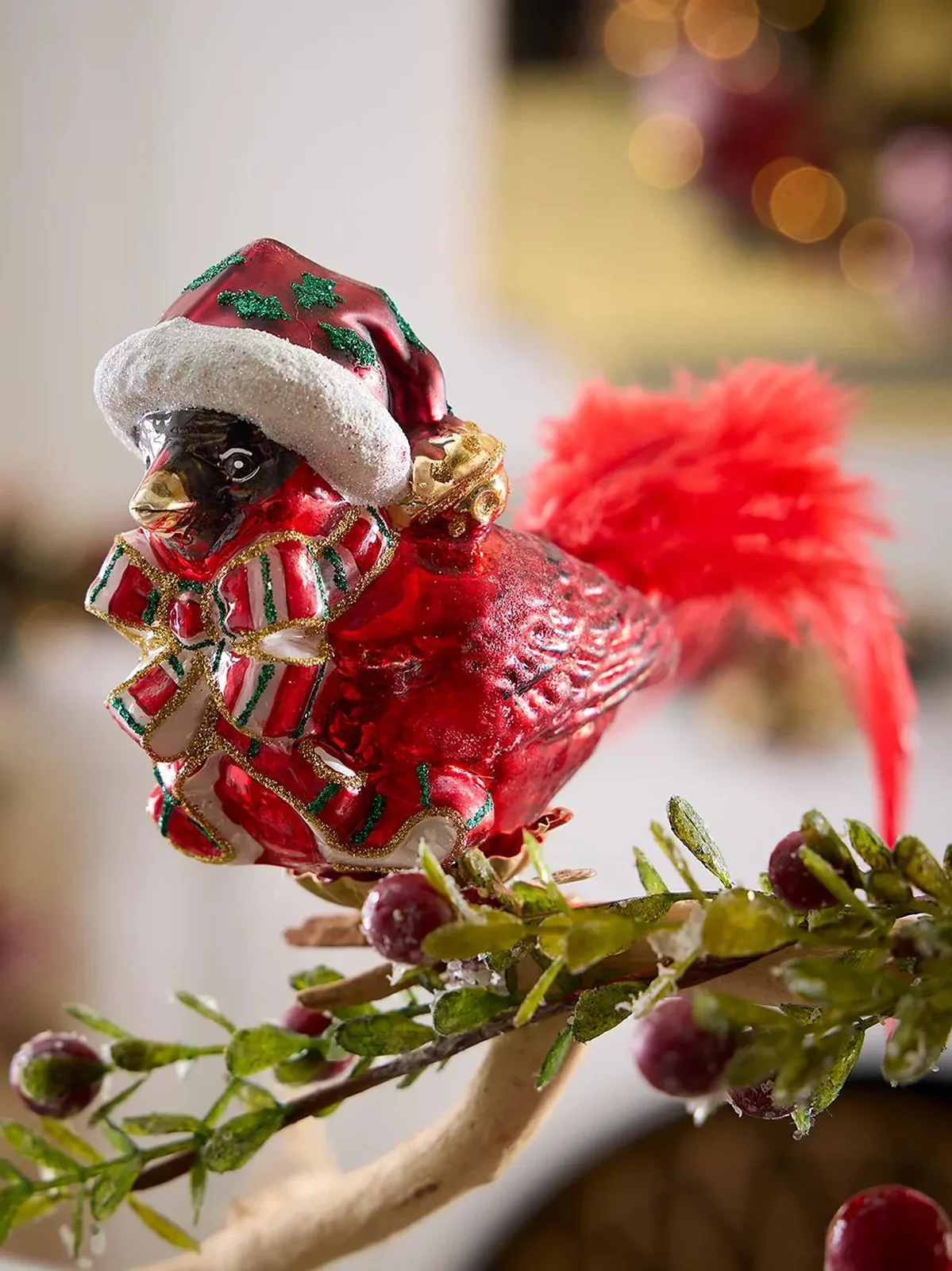 Exclusively Ours Cardinal In Nest Glass Ornament