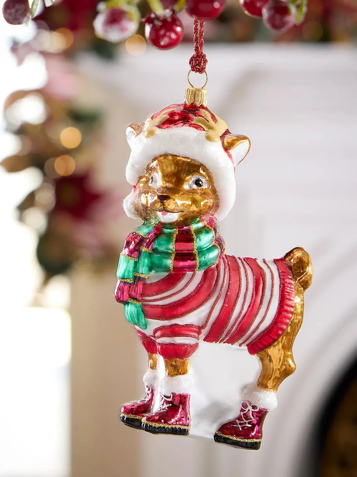Exclusively Ours Baby Reindeer In Sweater Glass Ornament