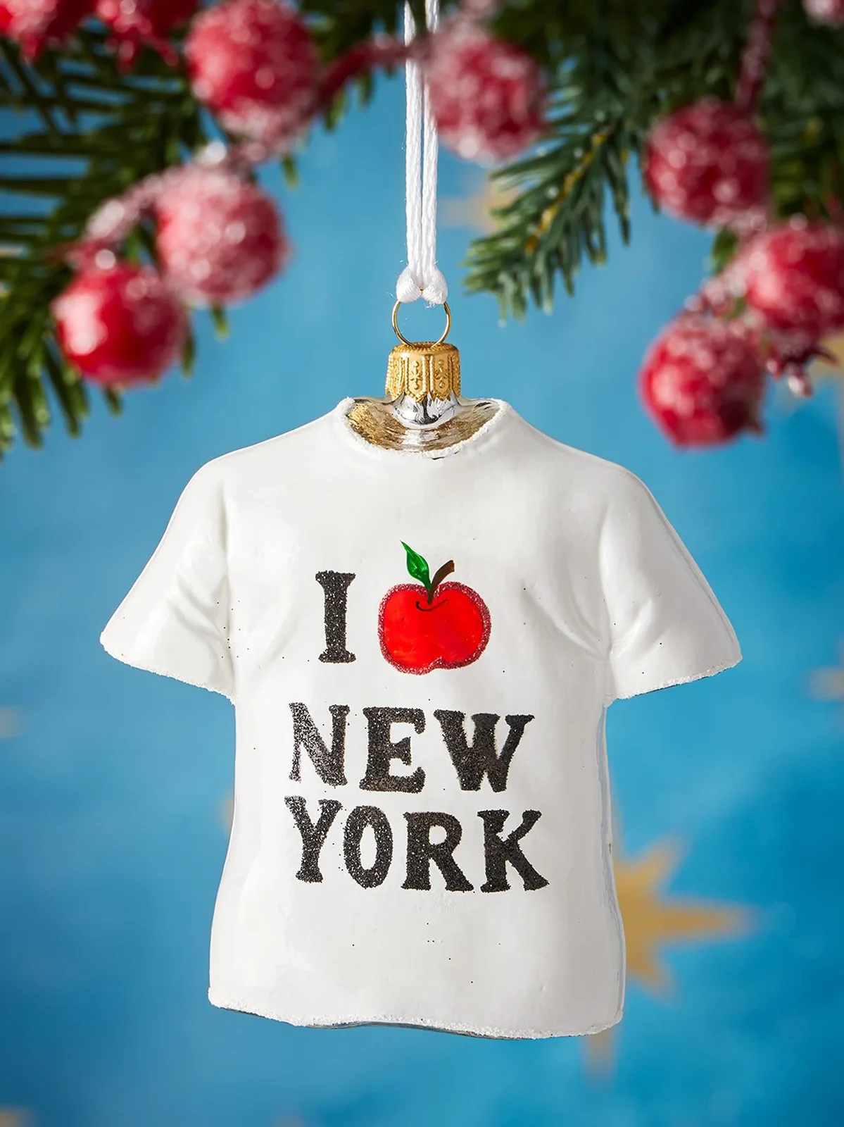Exclusively Ours NY T-Shirt Glass Ornament