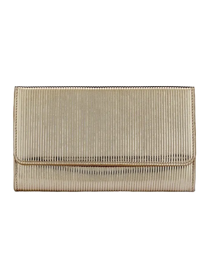 GiGi New York Women's Bianca Stripe-Embossed Leather Clutch