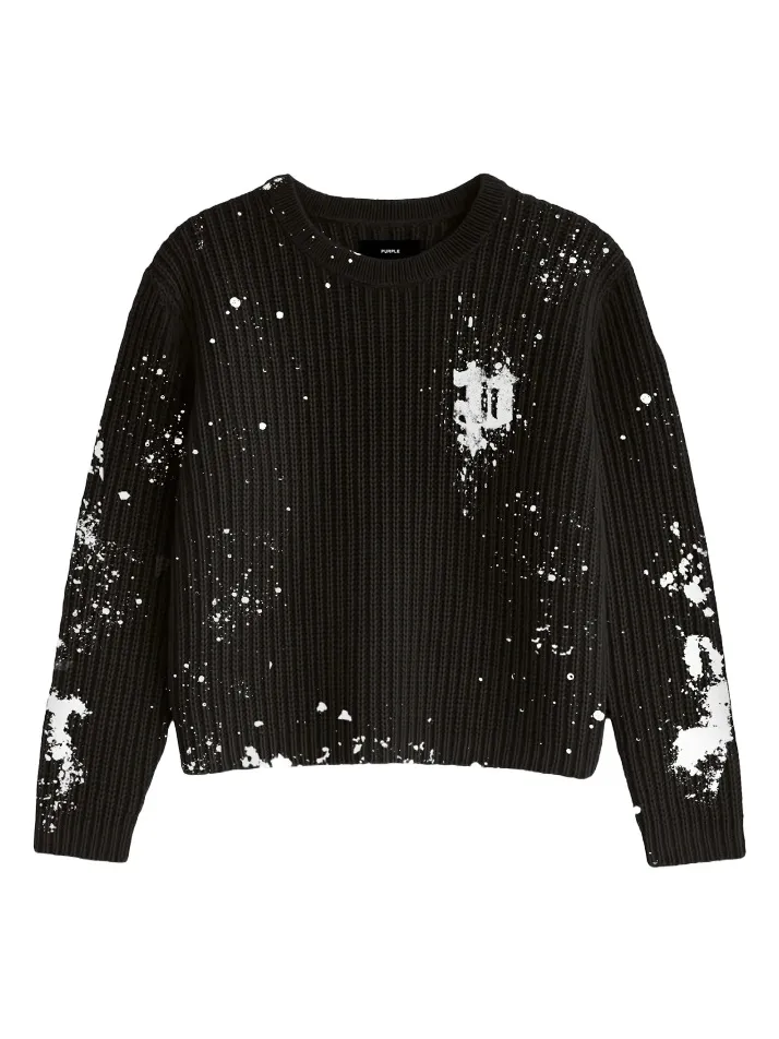 Purple Brand Men's Logo Cotton Crewneck Sweater