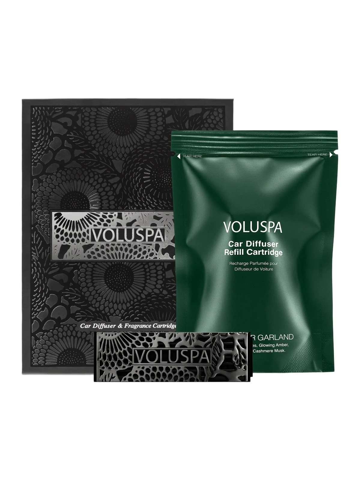 Voluspa Noble Fir Garland Car Diffuser Kit