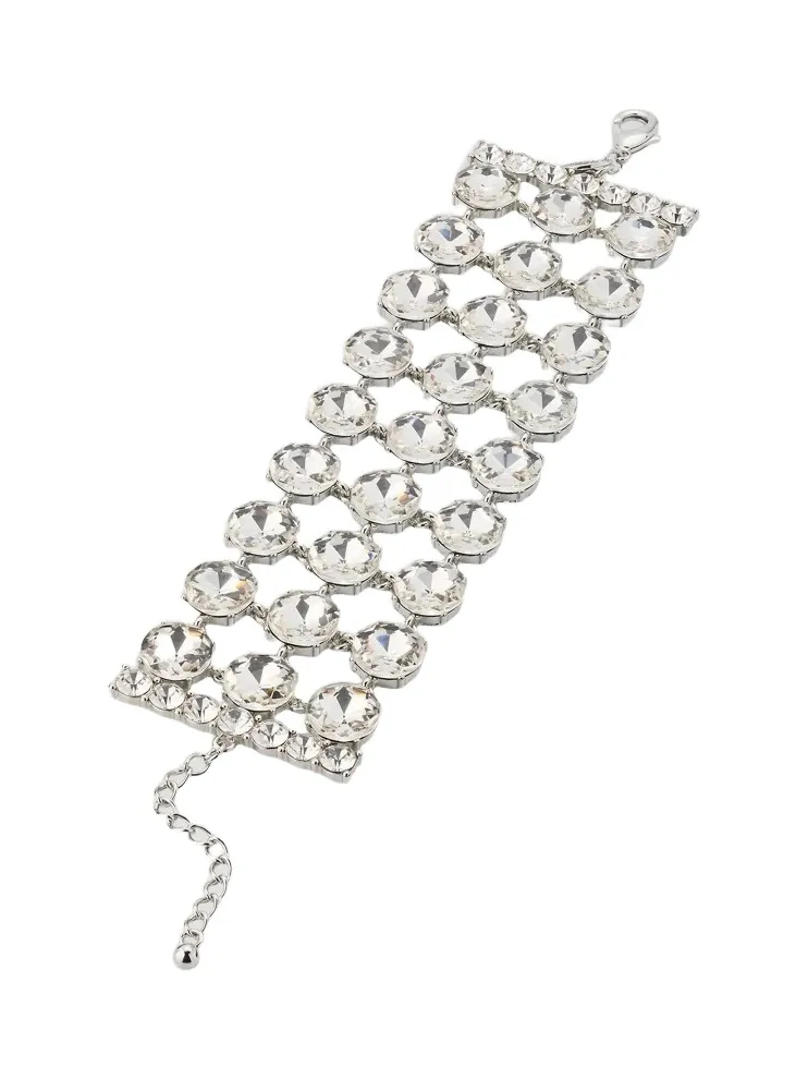 KENNETH JAY LANE Women's Rhodium-Plated & Crystal Bracelet - Crystal