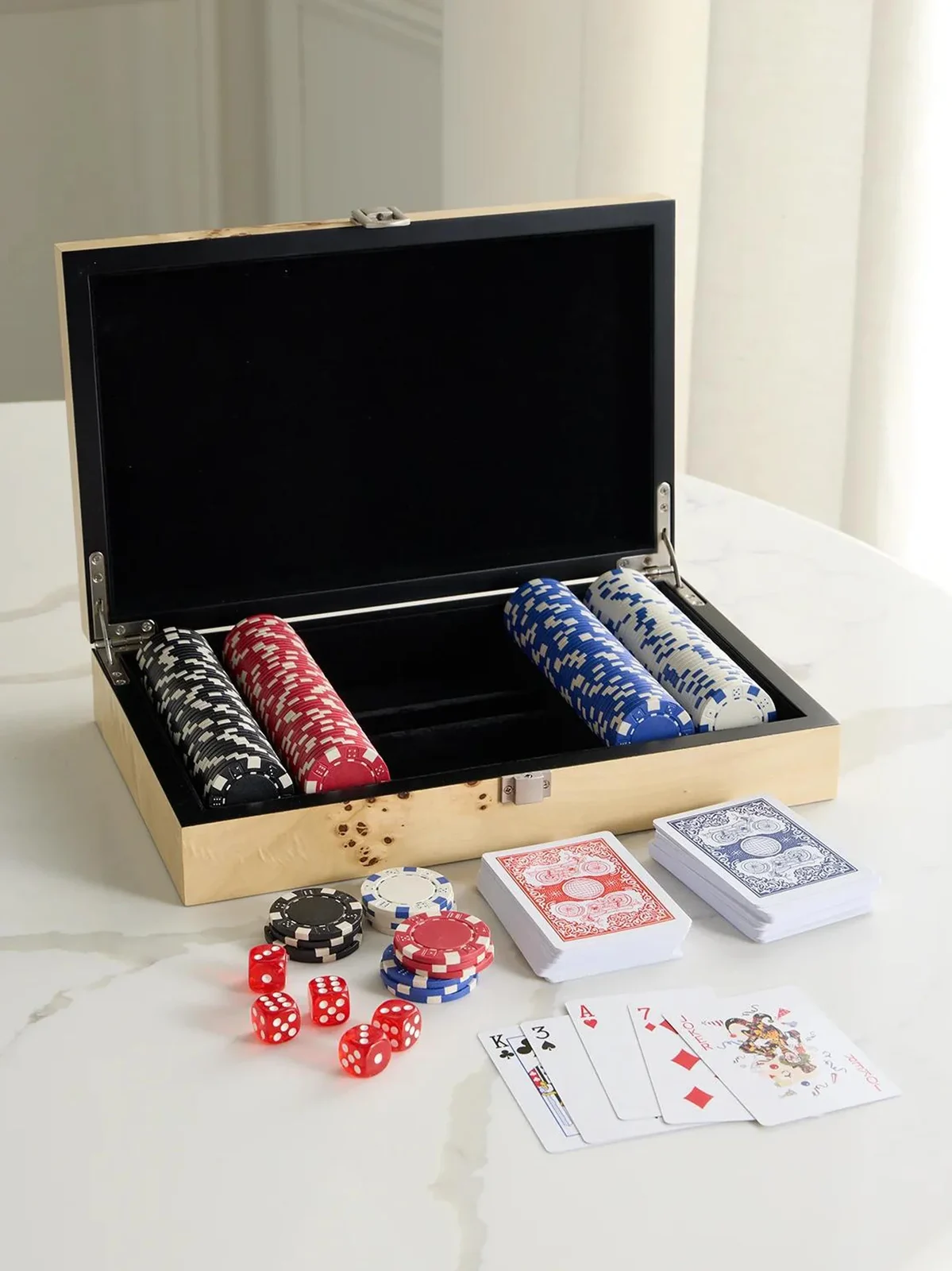 Tizo Burlwood 200-Chip Poker Set
