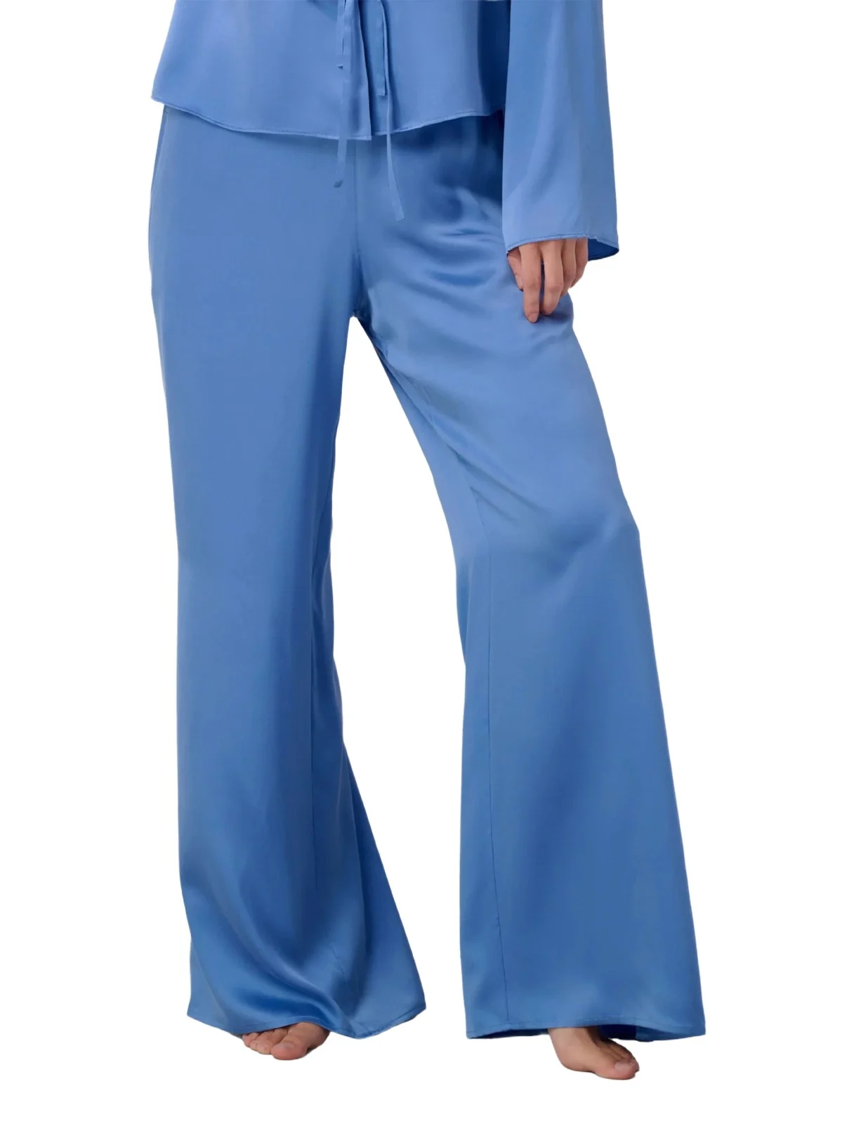 Lunya Women's Washable Silk Tie Front Pant Set