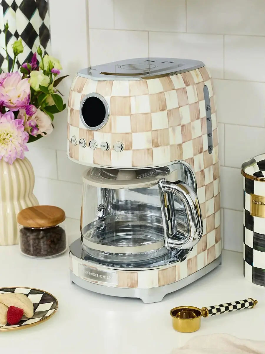 MacKenzie-Childs Mocha Check Drip Coffee Maker | Thumbnail 5