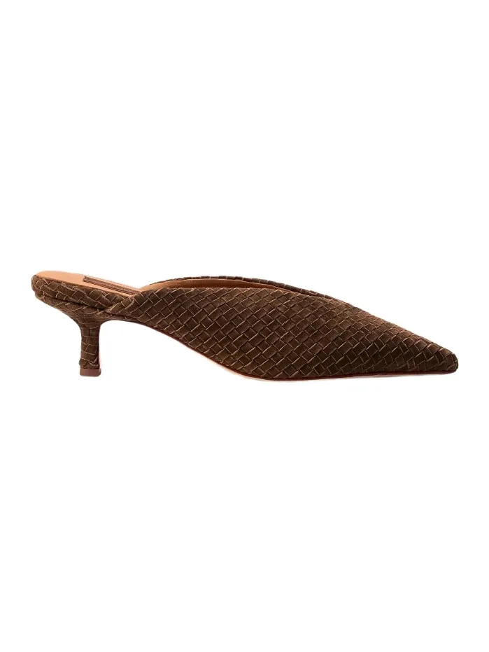 Naghedi Women's Strada Suede Kitten Heel Mules