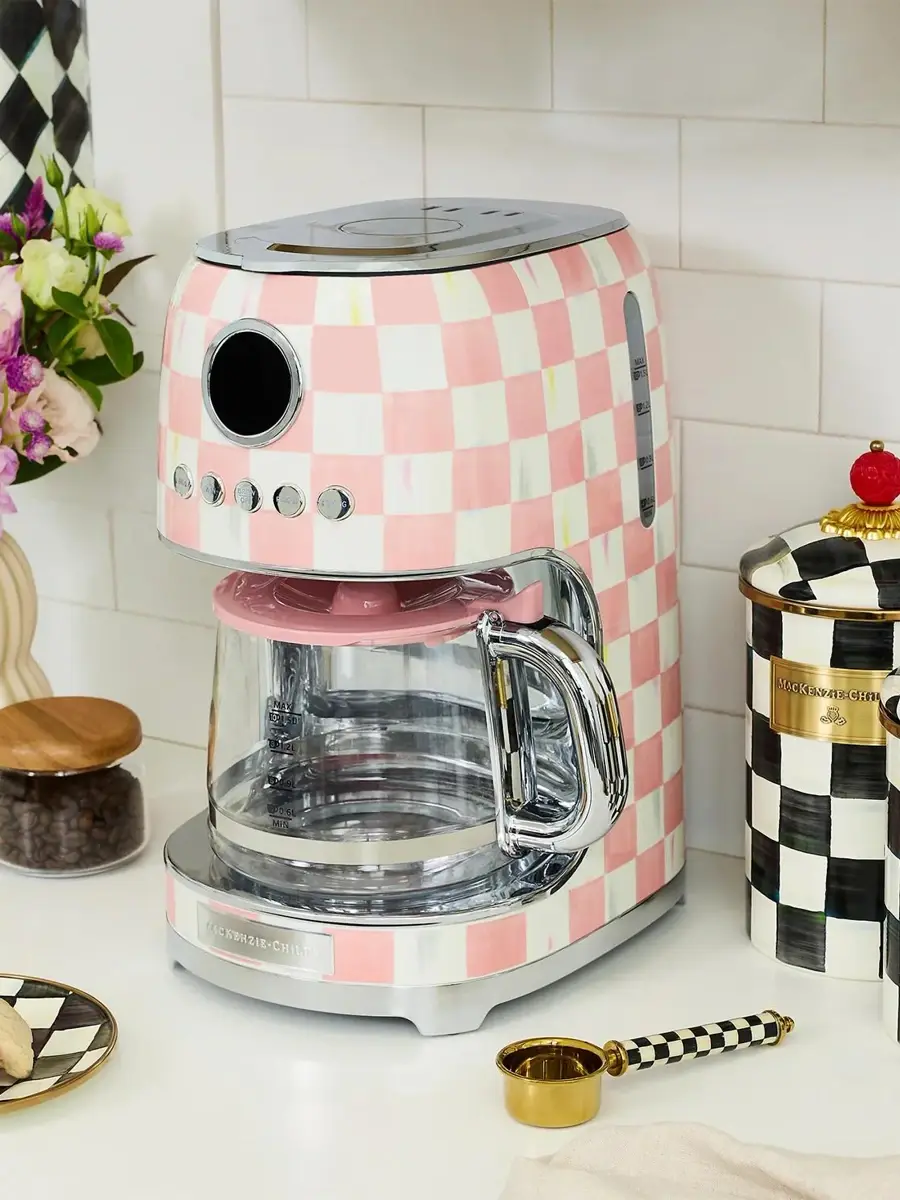 MacKenzie-Childs Rosy Check Drip Coffee Maker | Thumbnail 6 MacKenzie-Childs Rosy Check Drip Coffee Maker | Thumbnail 6