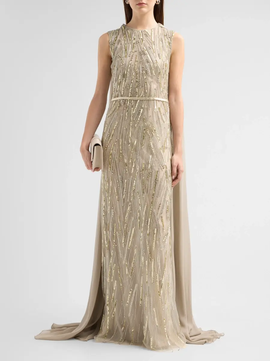 Reem Acra Women's After Midnight Embellished Sheer Cape Gown | Thumbnail 2